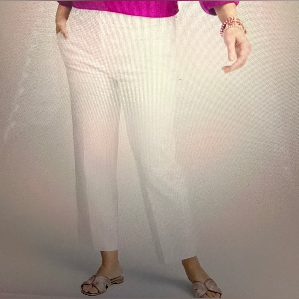 Chico's Straight-Leg Cropped Striped Pant.  NWOT